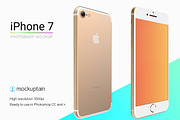 Iphone 7 Mockup White Gold Angled, an iPhone Mockup by mockuptain (Thumbnail 2 of 6)