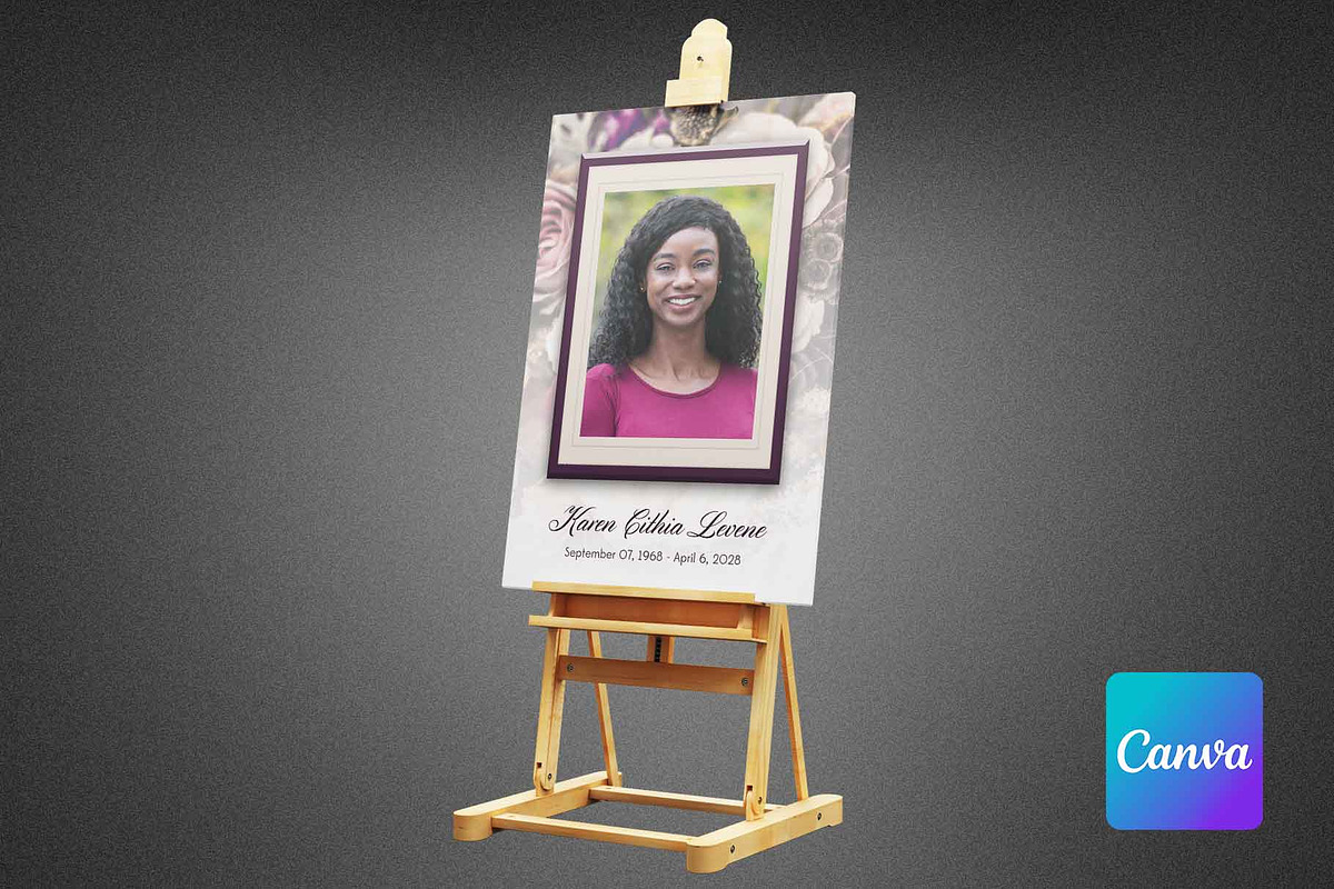 Purple Floral Funeral Poster (Canva), a Poster Template by loswl (Photo 5 of 5)
