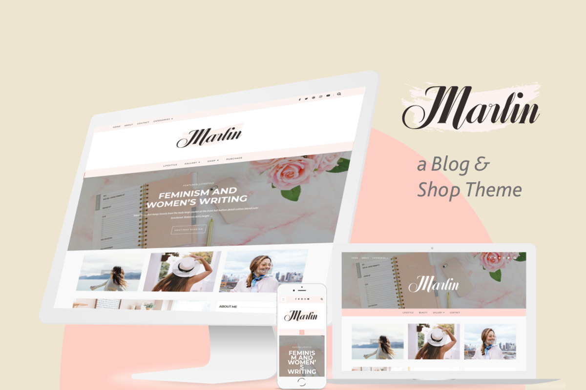 Marlin - Feminine WordPress Theme, a WordPress Template by VolThemes (Photo 1 of 4)