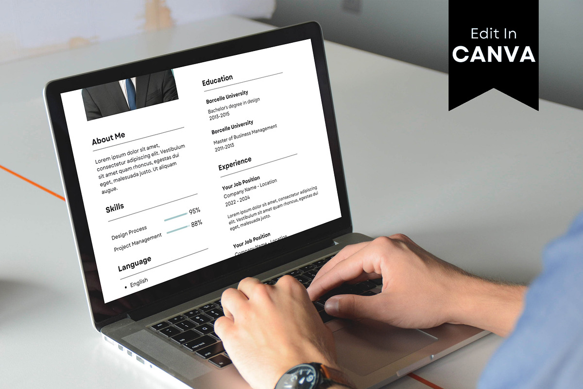 Simple Resume Template, CV Template, a Resume Template by BrushstrokeArtGB (Photo 2 of 5)