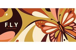 Butterfly Banner Vector Illustration