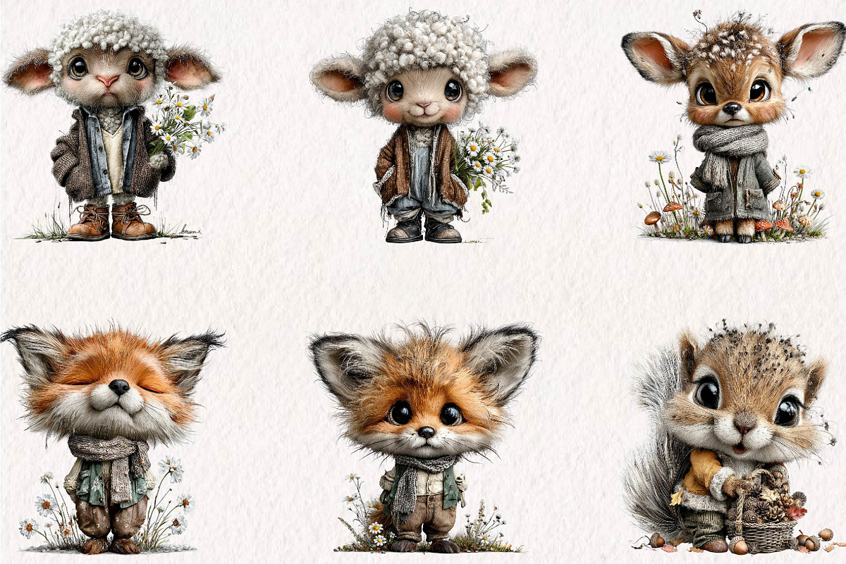 Vintage Cute Animal Storybook, a Seasonal Illustration by CreationArt (Photo 3 of 7)