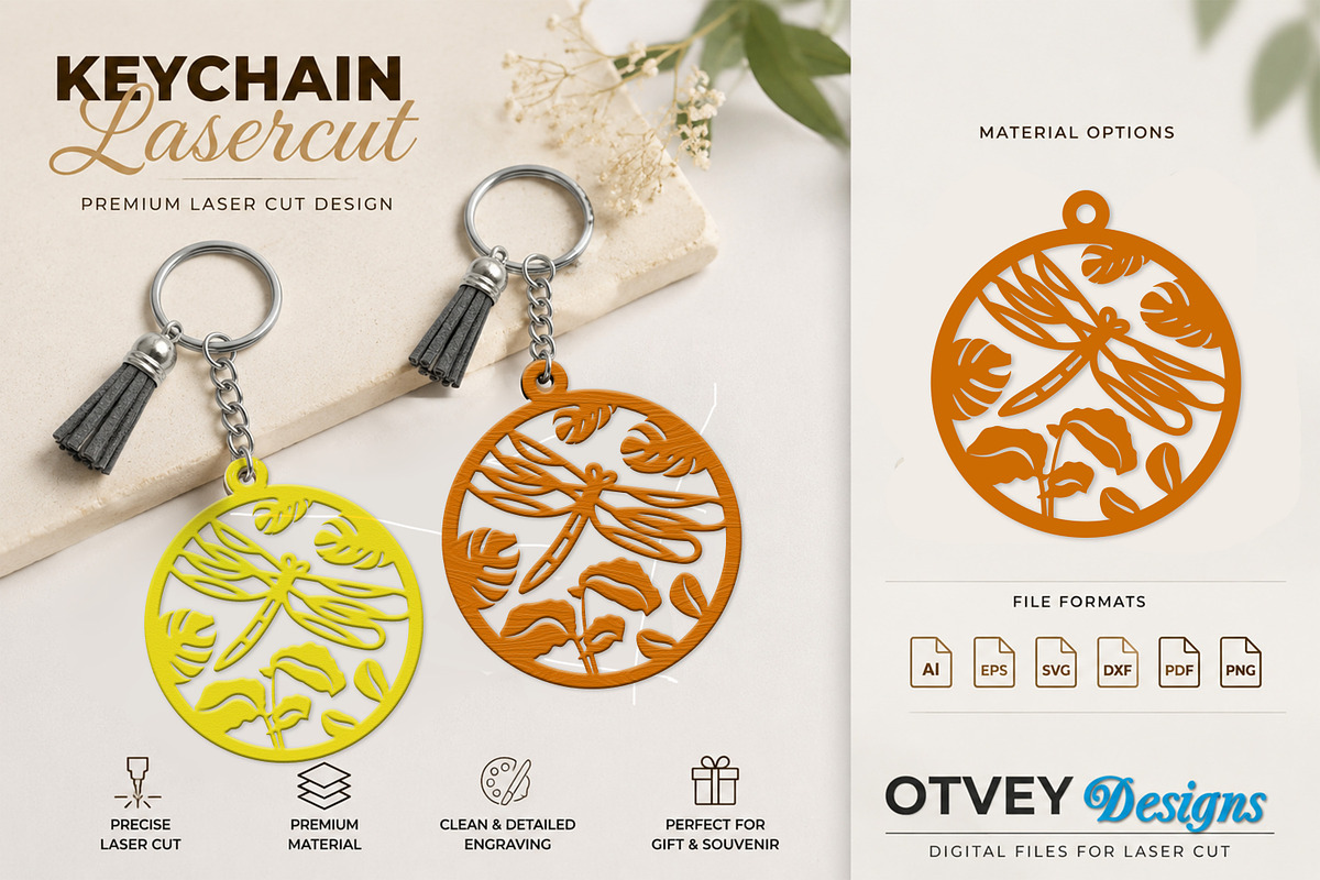 Dragon fly Keychain Lasercut, an Object Graphic by OTVEY DESIGN (Photo 7 of 13)