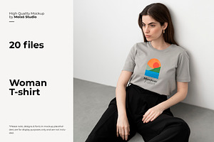 Woman T-Shirt Mockup Bundle