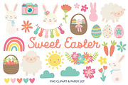 Sweet Easter Clipart Paper Set, a Graphic by Studio Hello Joy (Thumbnail 1 of 3)