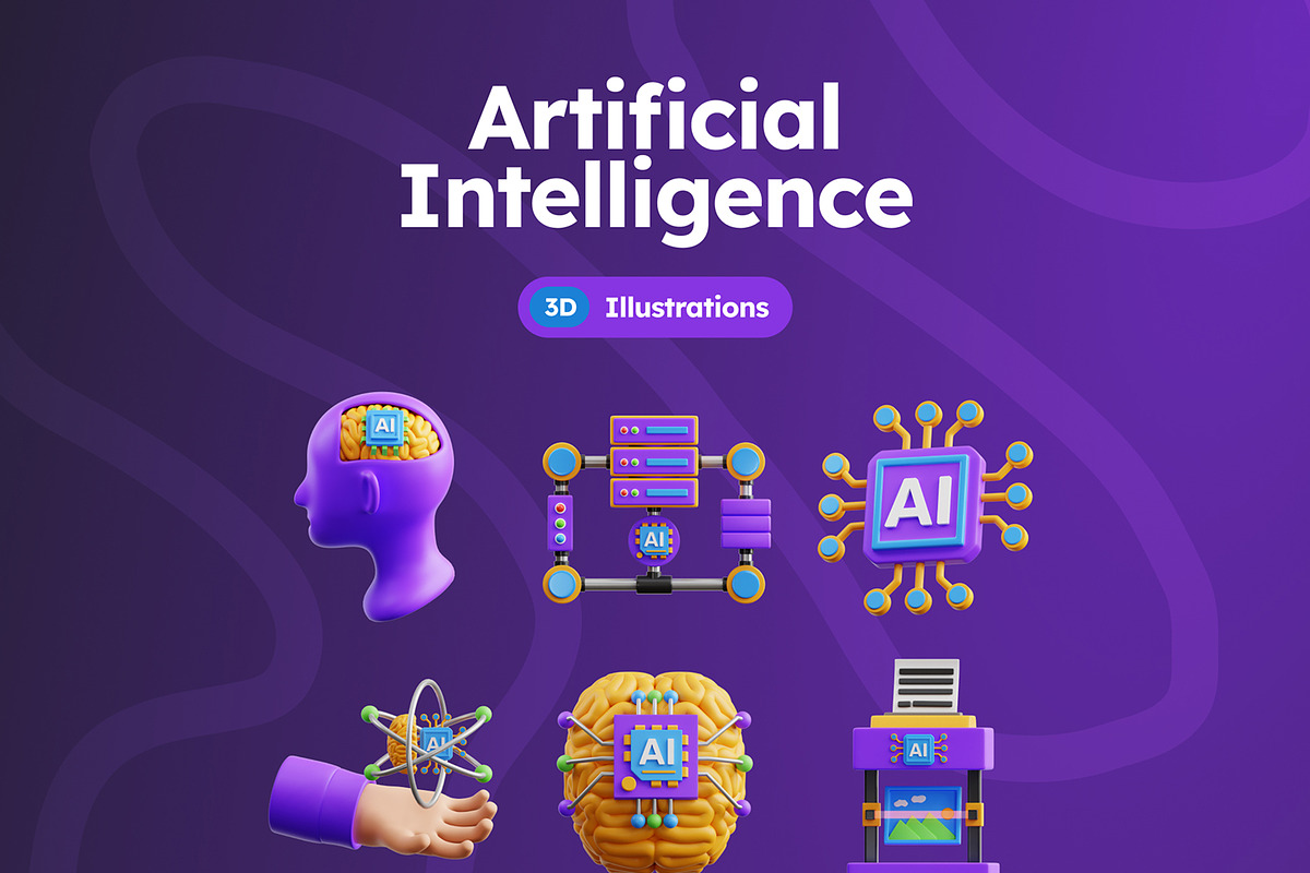 Artificial Intelligence 3D Icons, an Object 3D Model by Rakata Studio (Photo 7 of 7)