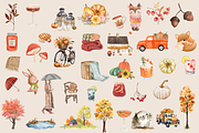 Autumn Fall Watercolor Clip+Wall Art, an Object Graphic by Design By Hira (Thumbnail 4 of 17)