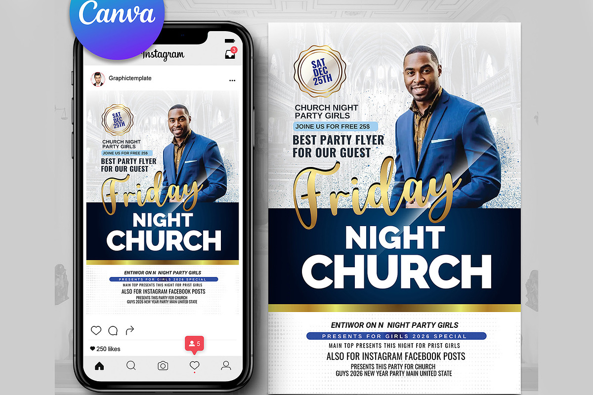 Church Friday Canva Flyer