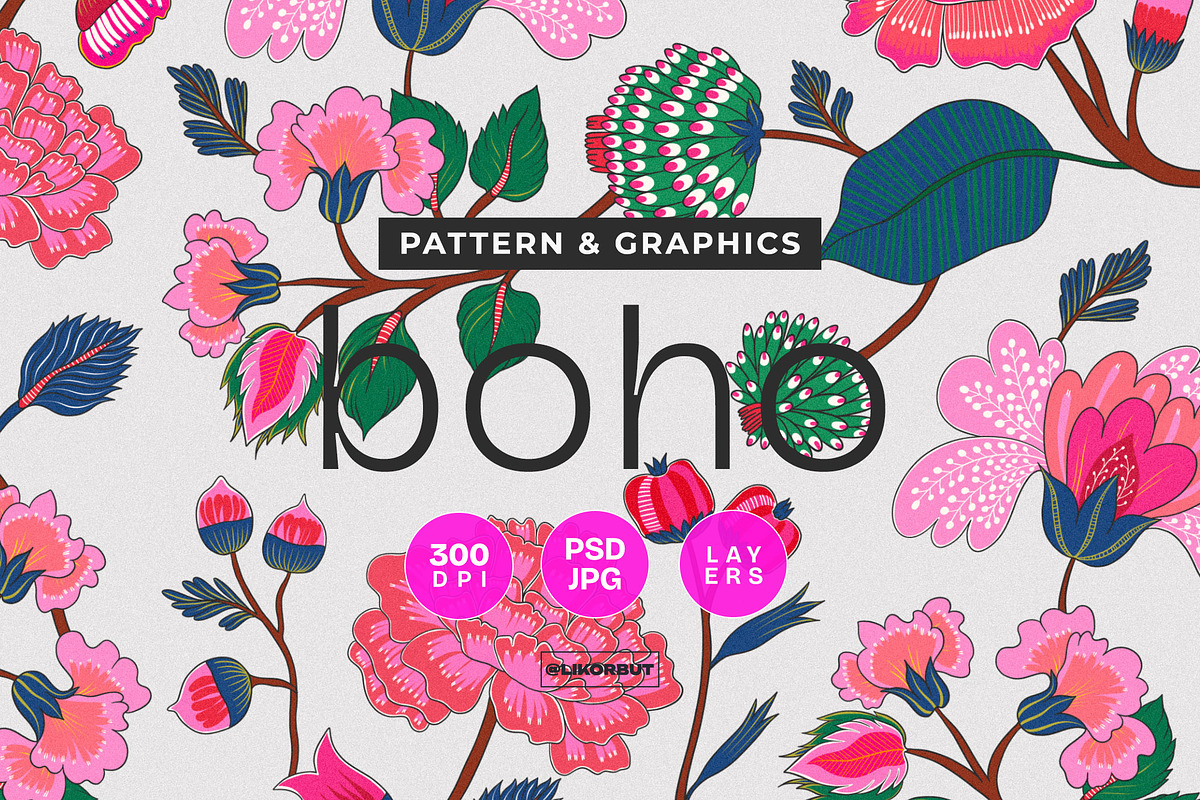Boho Chintz Oriental Ethnic Pattern, a Pattern Graphic by likorbut (Photo 1 of 11)