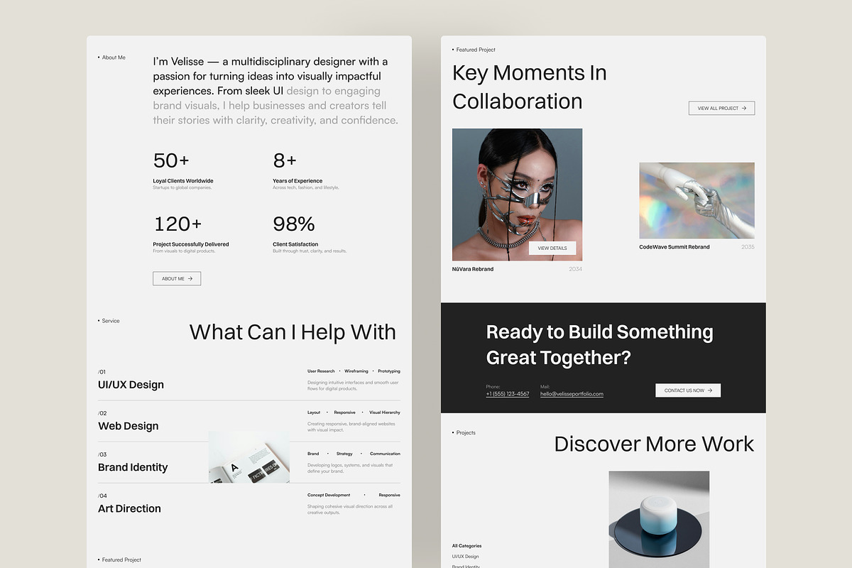 Velisse - Portfolio Website UI Figma preview 2