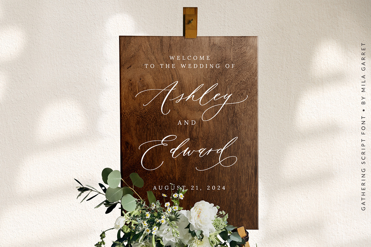 Gathering Calligraphy Wedding Script, a Script Font by Mila Garret (Photo 12 of 17)