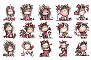 Whimsical Unicorn Christmas Clipart, an Illustration by Libby Wishes (Thumbnail 3 of 7)