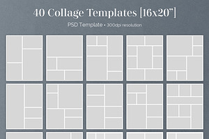 16x20 PSD Collage Template Bundle