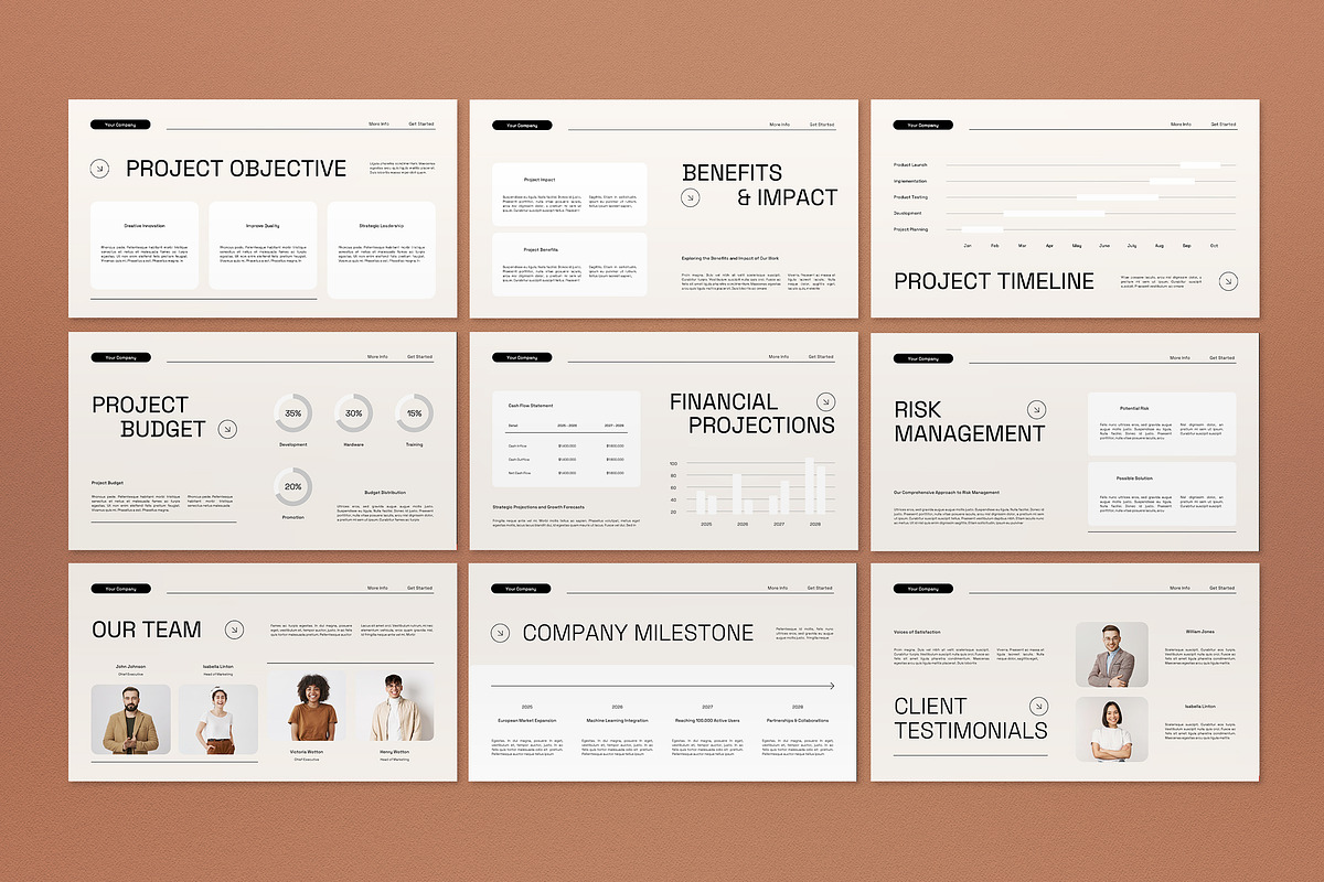 Beige Project Proposal Google Slide, a Presentation Template by graphicook (Photo 2 of 4)