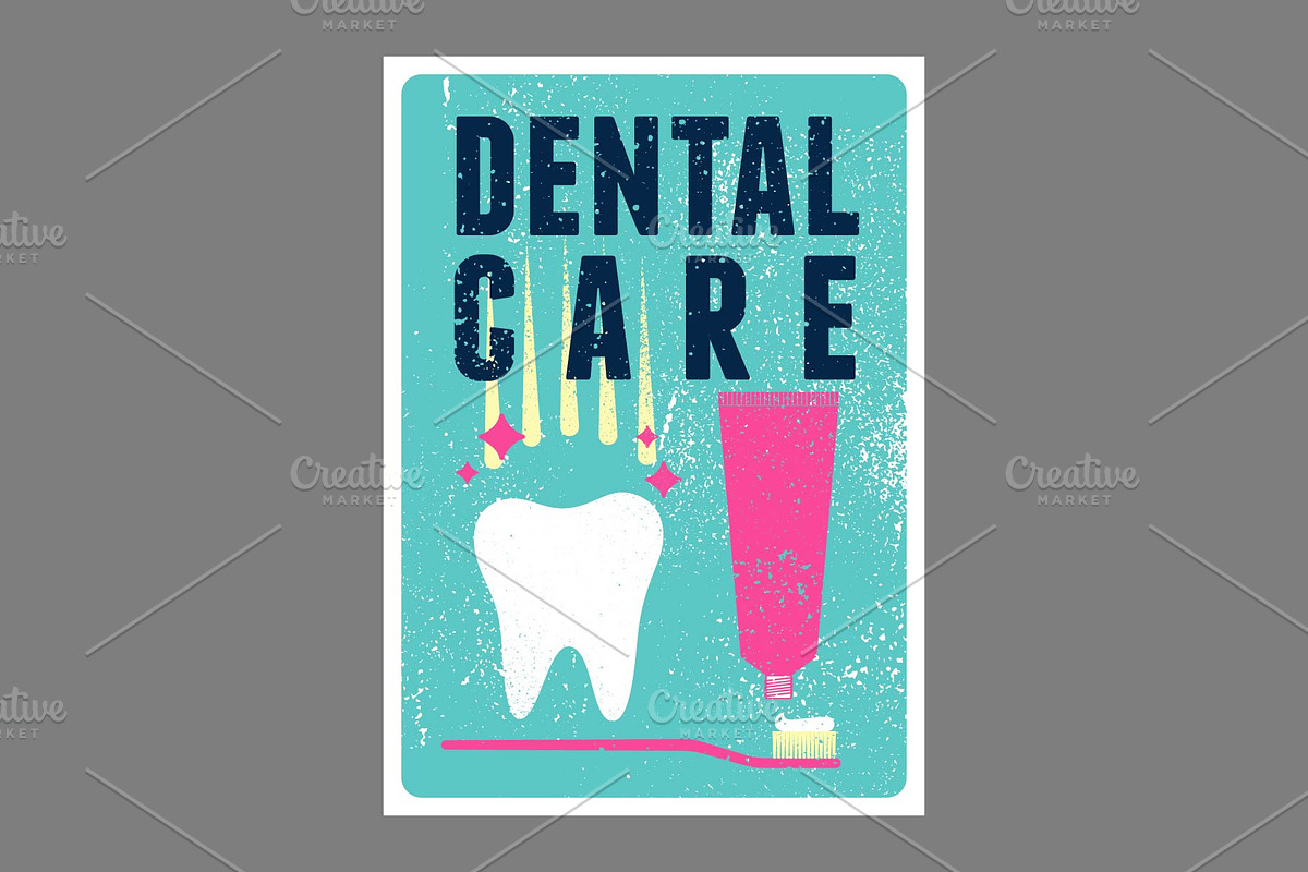Dentistry grunge vector poster set., a Healthcare Illustration by PoPaShop (Photo 5 of 8)