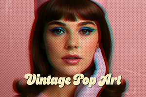 Vintage Pop Art Photo Effect Mockup, a Layer Style Add-On by studiogstock