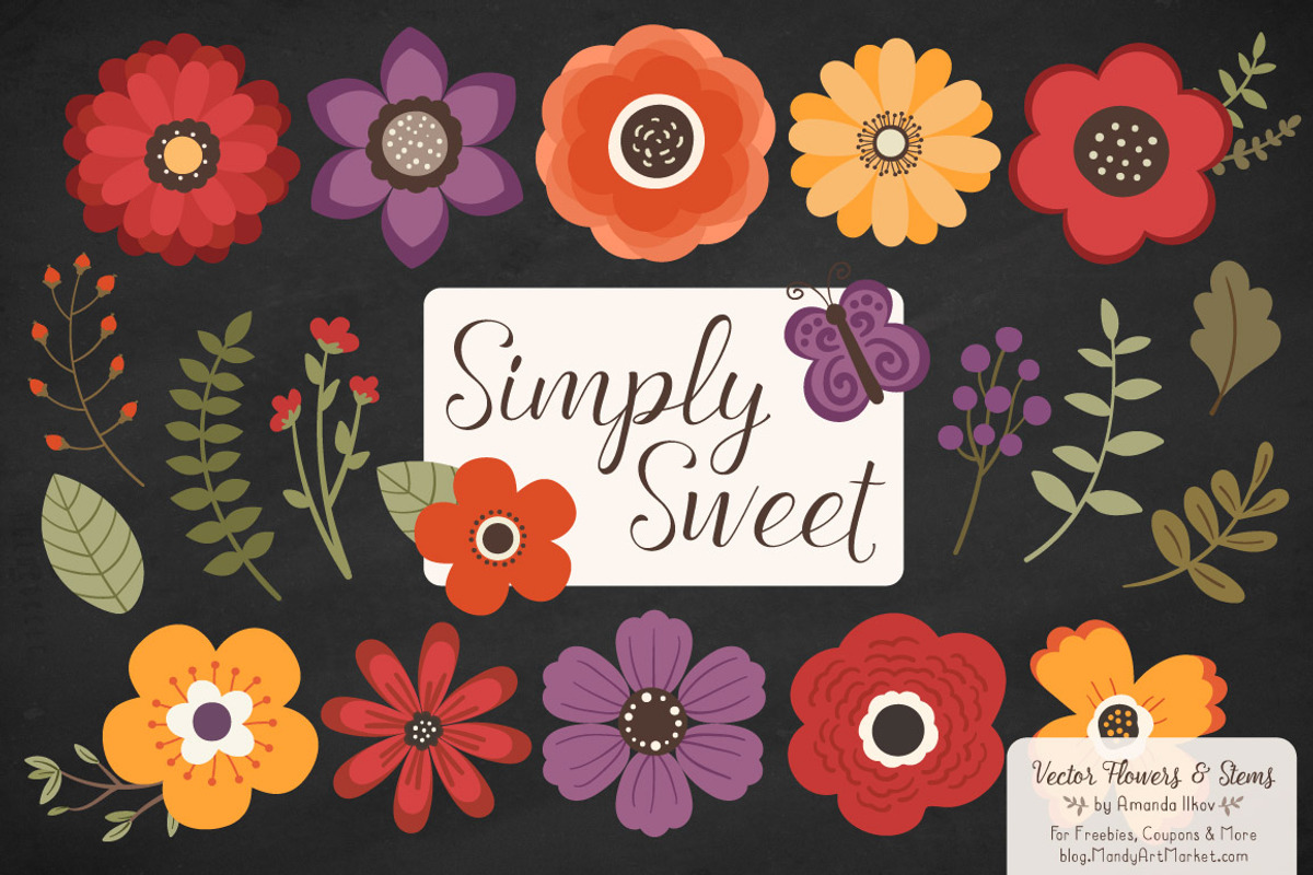 Autumn Flowers Clipart, an Illustration by Amanda Ilkov (Photo 2 of 4)