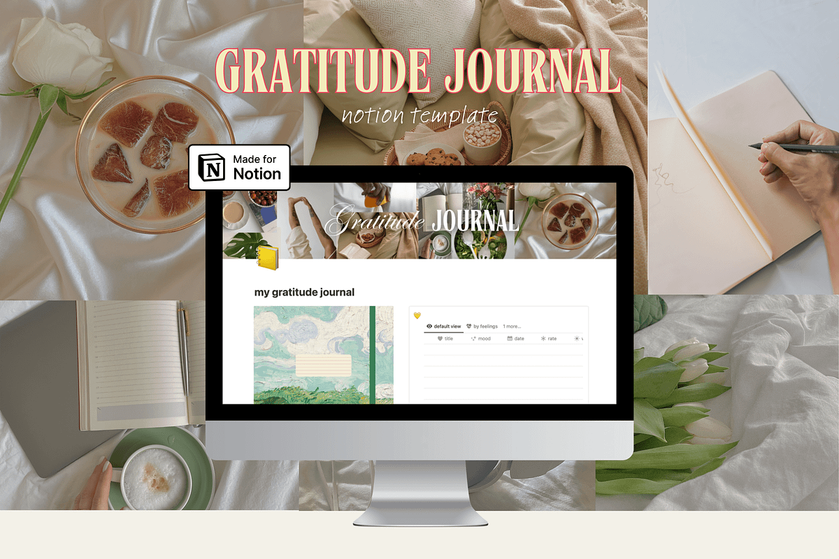 Gratitude journal - Notion template, an App Template by Iasan Design (Photo 3 of 9)