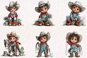 western-boy-clipart-bundle, a Seasonal Illustration by CreationArt (Thumbnail 4 of 7)