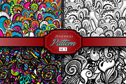 4 Zentangle inspired pattern set., a Pattern Graphic by redstudio (Thumbnail 1 of 5)