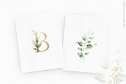 Gold leaf watercolor alphabet art, an Illustration by Angele Kamp (Thumbnail 2 of 12)