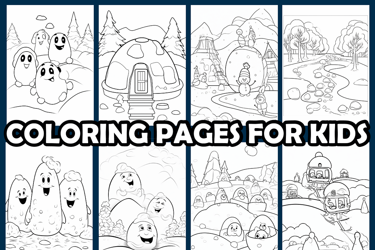 Jelly Bean Snow Park Coloring Pages, an Animal Illustration by maggiesar (Photo 3 of 4)