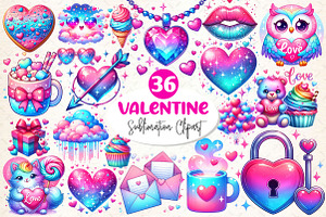 Cute Valentine Sublimation Clipart, a Work Illustration by Dream Creation