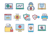 Malware and Antivirus Icons, an Outline Icon by Vector Portal (Thumbnail 3 of 5)