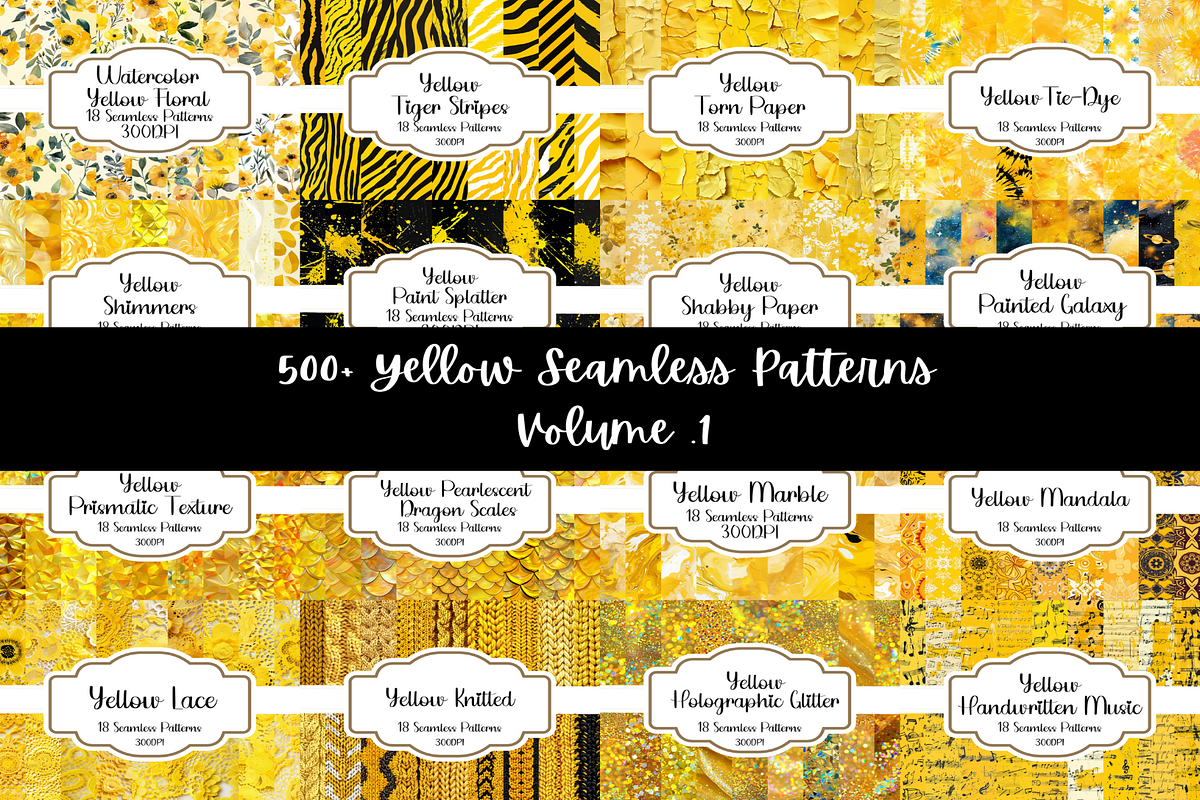 500 Yellow Seamless Patterns, a Pattern Graphic by PrintablesByFranklyn (Photo 2 of 4)