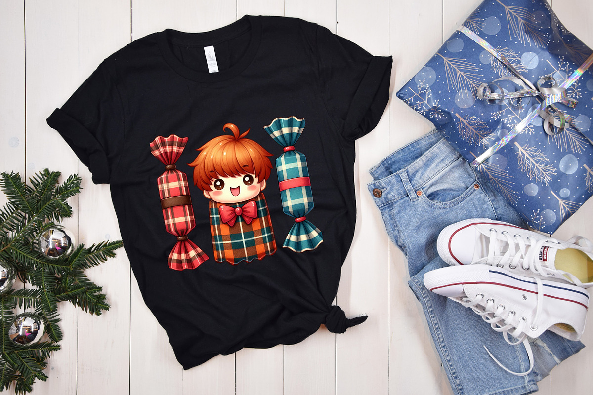 Kawaii Plaid Christmas Clipart, an Illustration by designcity5 (Photo 3 of 5)