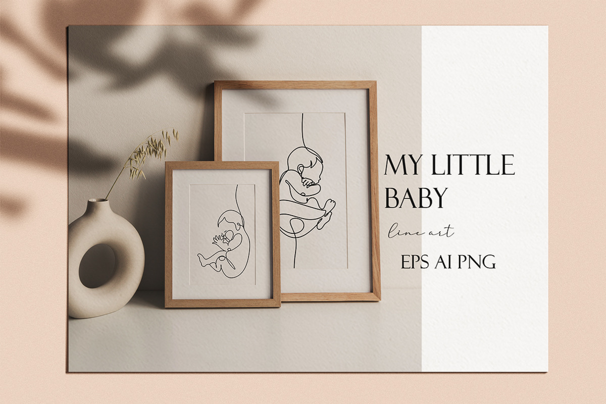 MY LITTLE BABY one line art, a Healthcare Illustration by velychko.ua (Photo 5 of 8)