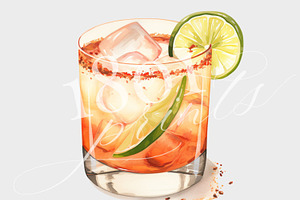 Spicy Paloma Cocktail Illustration