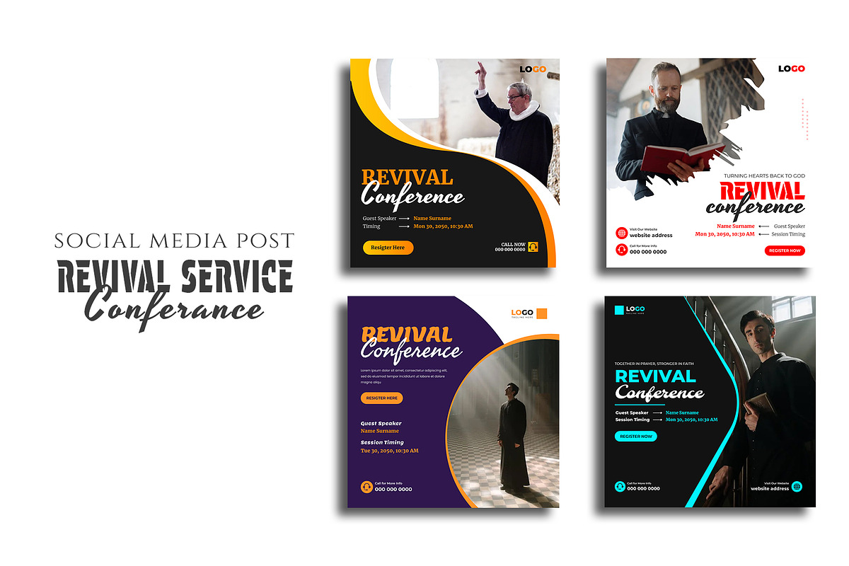 Revival Conference social media post, a Social Media Template by Designgrove