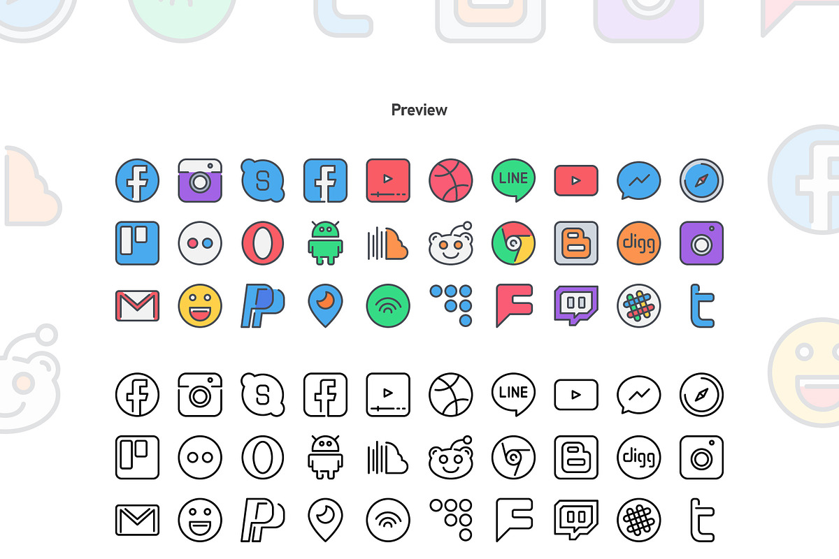 30 Social media icon, an Outline Icon by Just Icon (Photo 4 of 5)