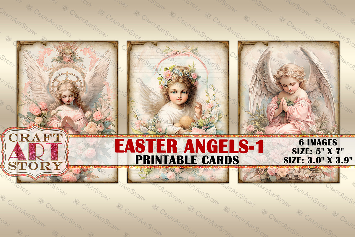 Easter angels-1 cards Atc ACEO, a Person Illustration by CraftArtStory (Photo 3 of 4)