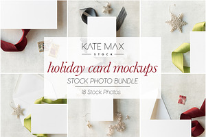Holiday Card Mockups Stock Photo Bun
