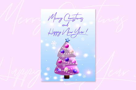 Merry Christmas Poster Vector, a Poster Template by Daria