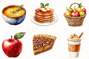 Watercolor Autumn Food clipart, an Illustration by OK Design (Thumbnail 3 of 5)
