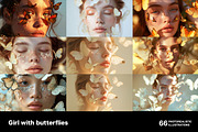 Girl with butterflies. 66 images, a Person Illustration by Handmadefont (Thumbnail 11 of 14)