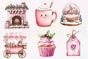Pink Happy Christmas Clipart, an Illustration by Dream Creation (Thumbnail 6 of 7)