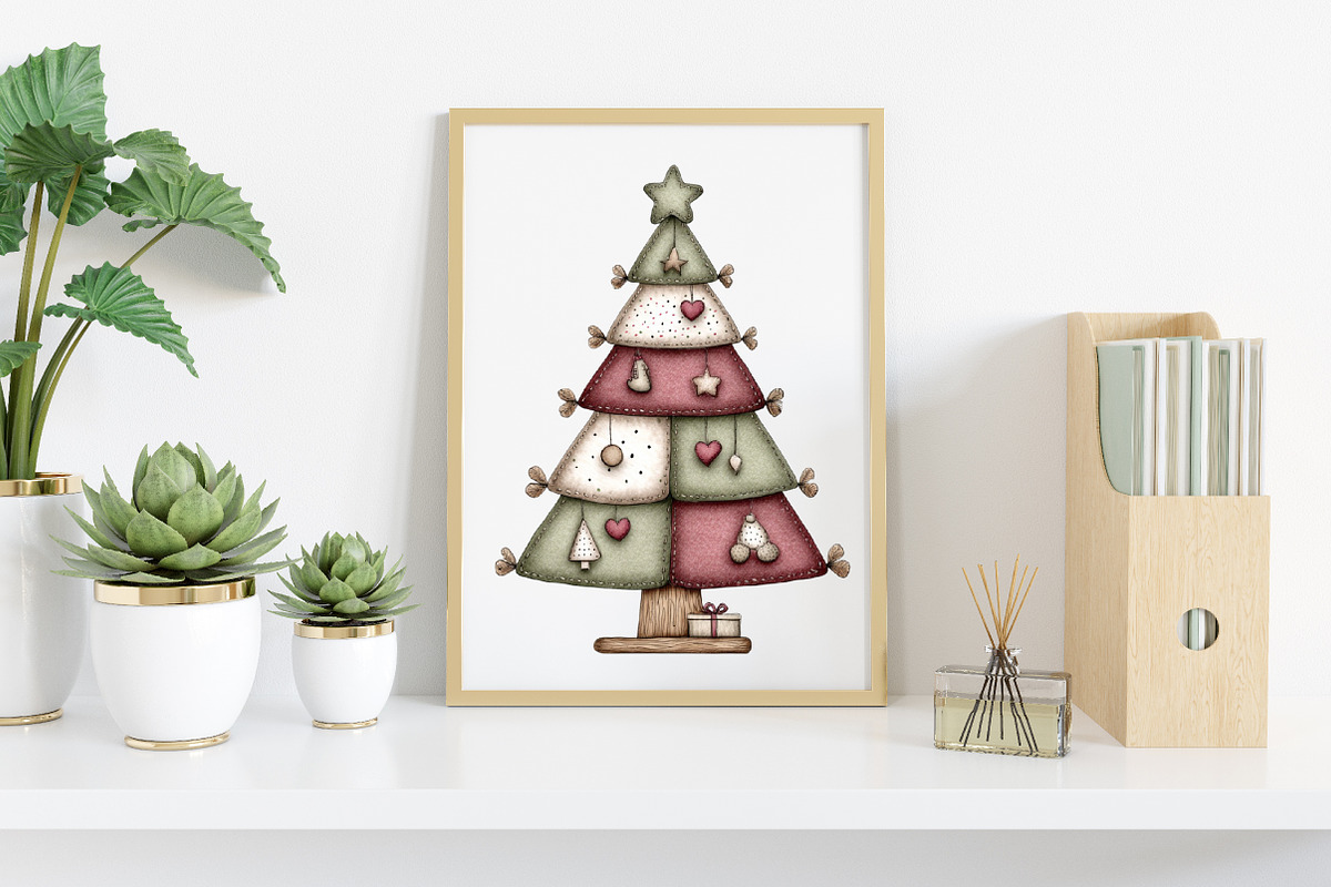 Watercolor Christmas Tree Clipart, an Illustration by Canvas Craft (Photo 7 of 7)