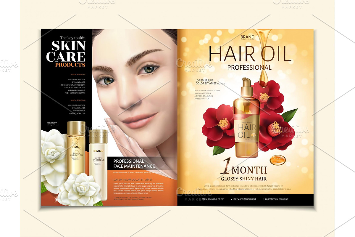Cosmetic magazine template, a Magazine Template by TotallypicRF