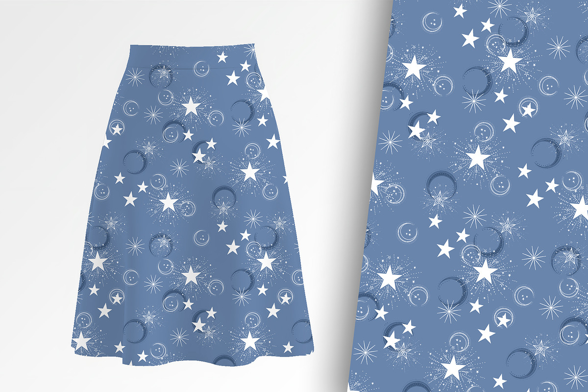 Denim Star Blue and White Seamless R, a Pattern Graphic by Sharon Schwalbe (Photo 5 of 5)