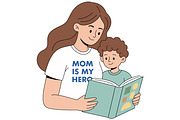 Mom Is My Hero Mother's Day T-Shirt, a Person Illustration by Ghagra (Thumbnail 2 of 7)