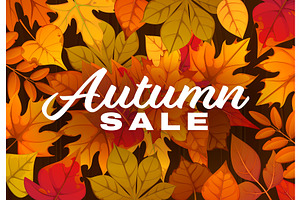 Autumn sale banner with fall leaves, an Illustration by Vector Tradition