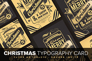 Christmas Typography Card Design, an Invitation Template by www.lemongraphic.design (Thumbnail 1 of 7)