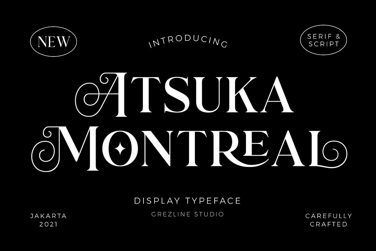 Atsuka Montreal - Font Family, a Serif Font by Grezline Studio (Photo 1 of 15)