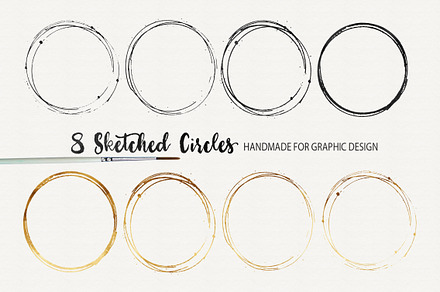 8 Hand Sketched Circles