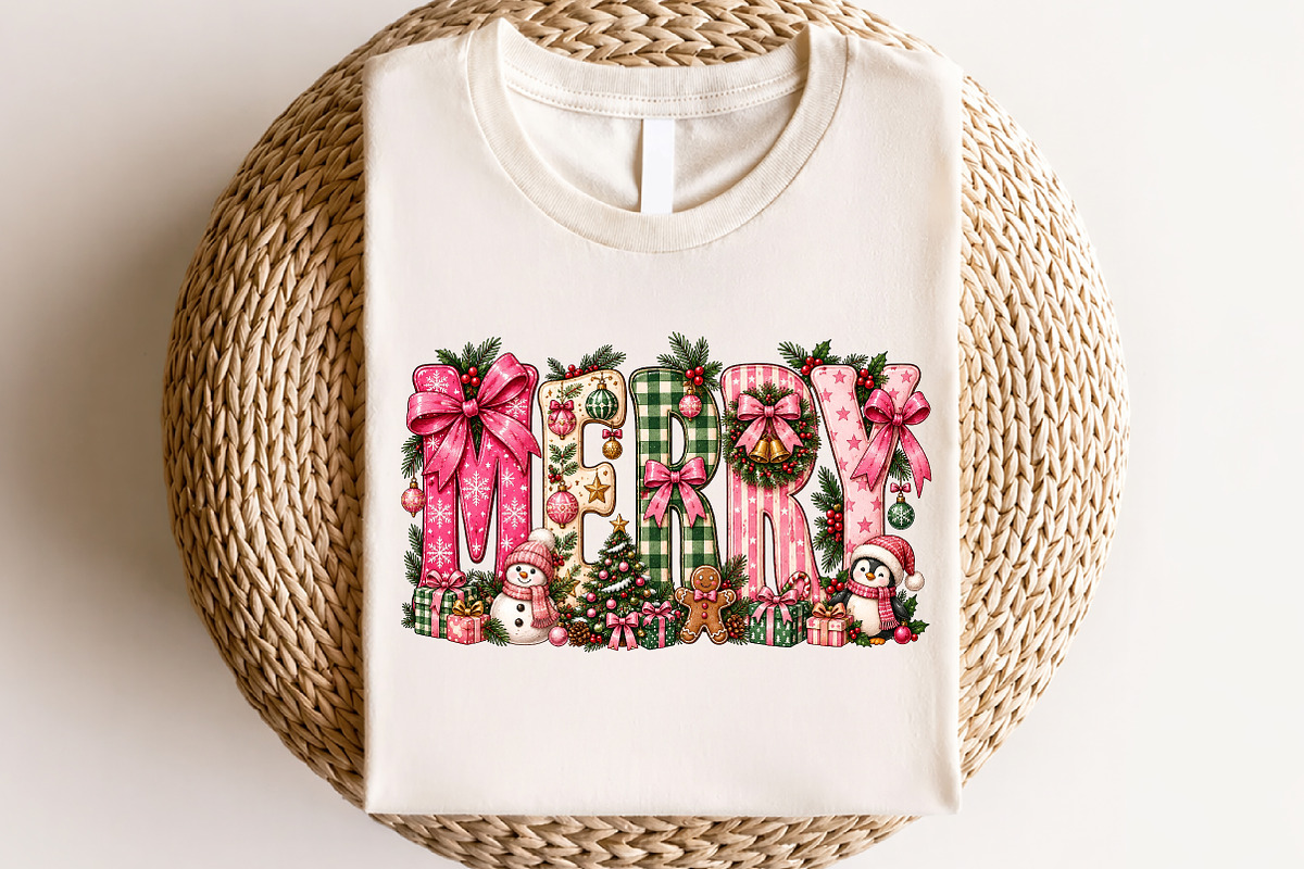 Preppy Merry Coquette Christmas PNG, a Seasonal Illustration by CraftArtStudio (Photo 4 of 4)