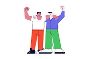 Crowd of people hands fist up, a Person Illustration by Lucky Shop (Thumbnail 4 of 4)
